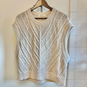 Marine Layer Cream Knit Sweater Vest Top